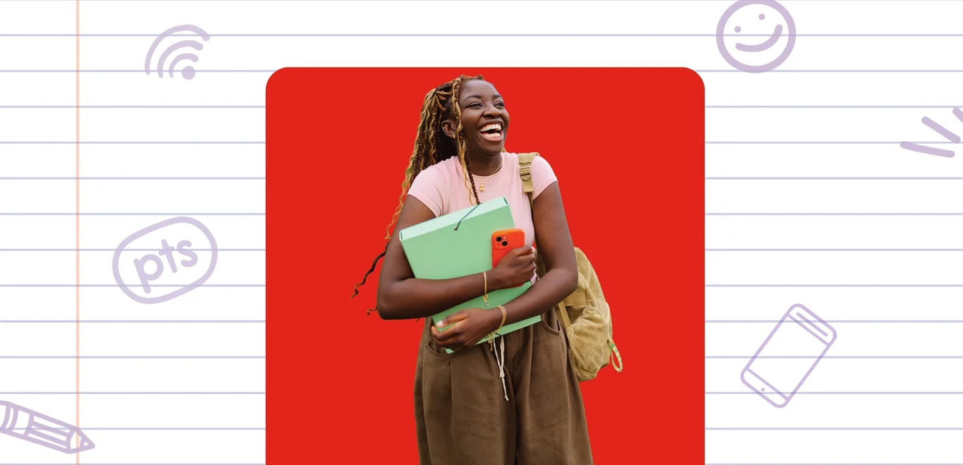 Girl holding books